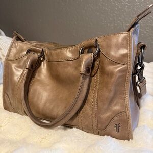 Preowned, Frye Leather Melissa Satchel Handbag Crossbody Beige Leather